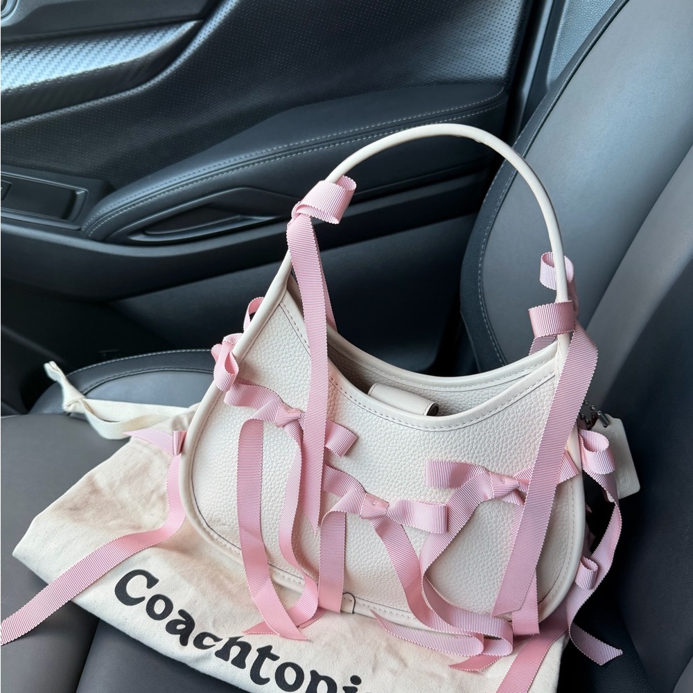 Coach Cream and Pink Shoulder Bag